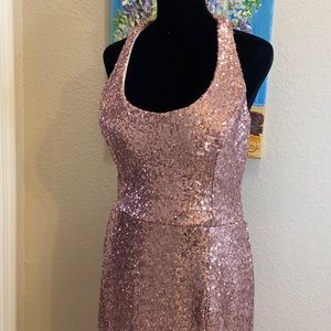 Blush sequence prom dress